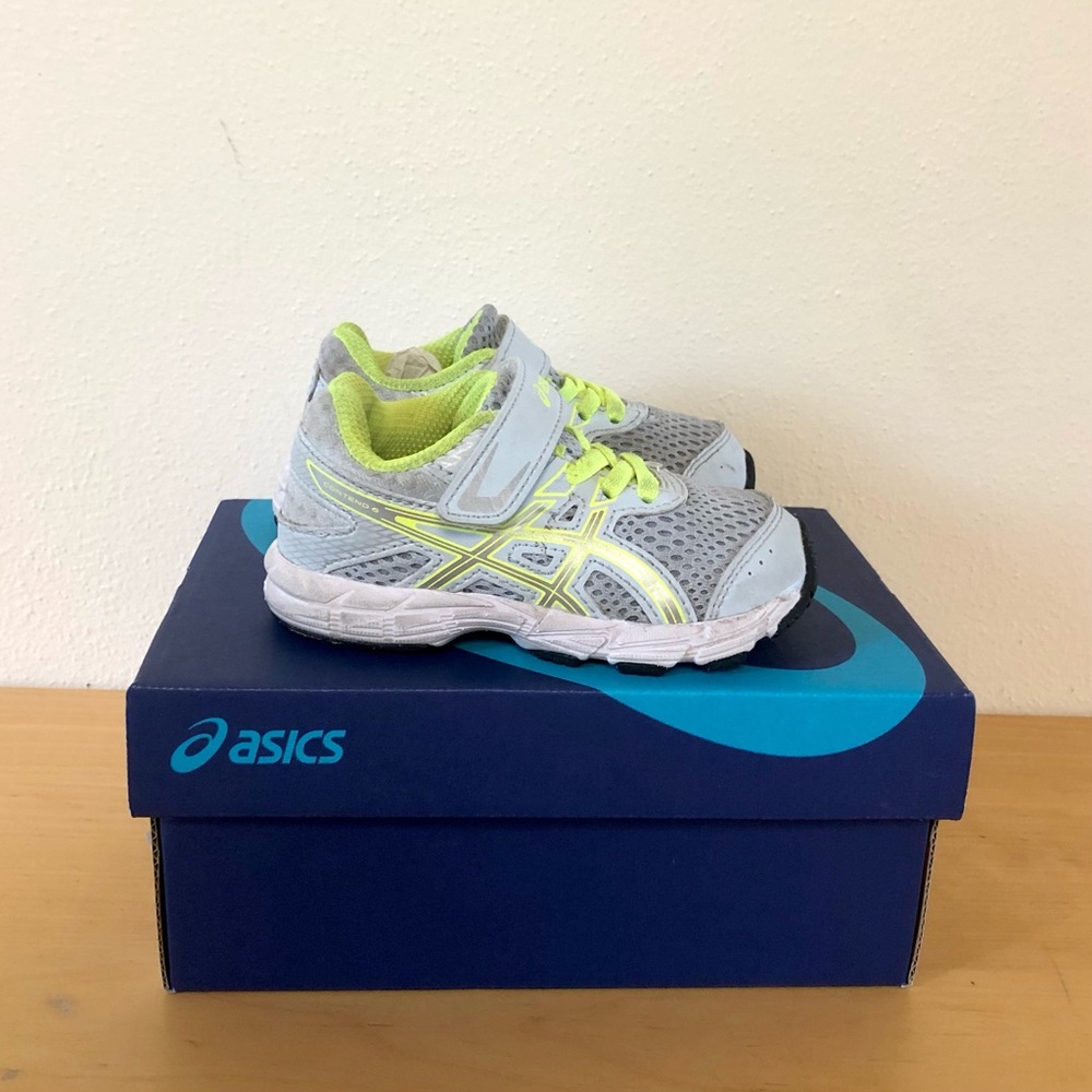Asics Kids Sneakers Gray and Neon Yellow